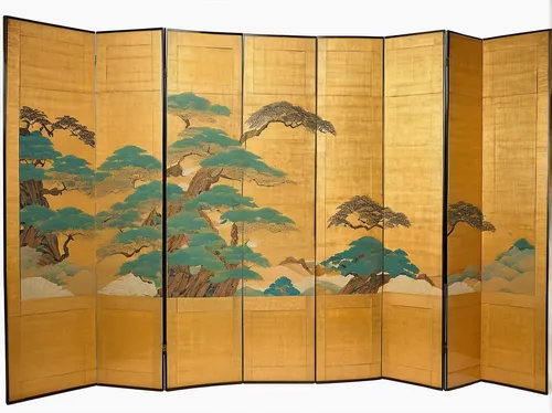 20th Century Japanese Six Panel Kano School Style Screen,cool woodblock images,bamboo curtain,japanese-style room,japanese kuchenbaum,bamboo frame,chinese screen,room divider,ryokan,tatami,fire screen