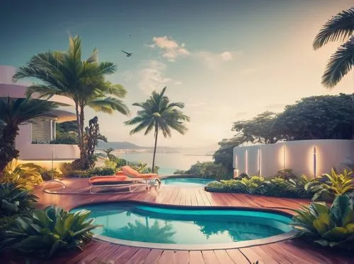 tropical house,tropical island,holiday villa,mustique,tropical beach,beachfront,caribbean,paradisus,3d rendering,palmilla,tropics,the caribbean,bungalows,curacao,tropico,dream beach,oceanfront,landscaped,beach house,dreamhouse,Conceptual Art,Sci-Fi,Sci-Fi 29