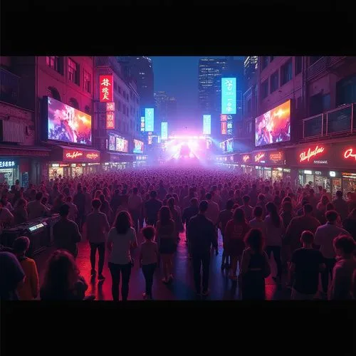 concert crowd,nightclub,neon carnival brasil,crowds,busan night scene,crowd,crowd of people,nightclubs,street party,3d render,festival place,render,music festival,sansar,nighbor,nightlife,legian,citywalk,songfestival,pedestrianized,Photography,General,Realistic