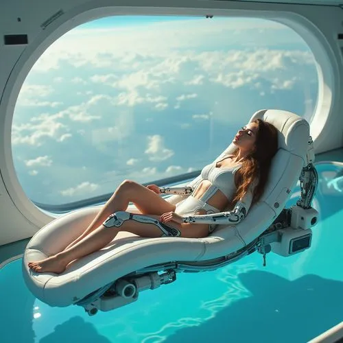 hyperbaric,space capsule,bathysphere,spaceship interior,flotation,space tourism,Conceptual Art,Fantasy,Fantasy 17