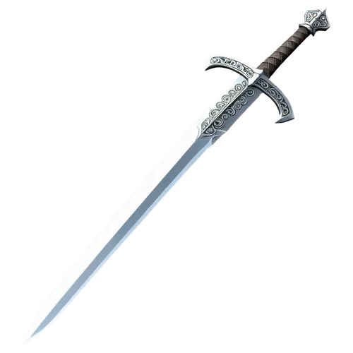 A finely crafted silver sword with intricate engravings and a sharp edge.,sword,king sword,excalibur,scabbard,cleanup,sward,dane axe,fencing weapon,samurai sword,ranged weapon,sabre,thermal lance,swor