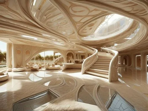 spaceship interior,futuristic architecture,ufo interior,earthship,futuristic art museum,superadobe,sky space concept,biomorphic,marble palace,biomimicry,cubic house,spaceship space,honeycomb structure,futuristic landscape,wood structure,cochere,masdar,wooden construction,interior design,ceiling construction