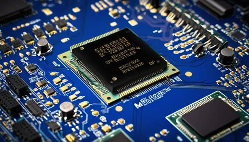 MIPS architecture processor, ARM processor, comparison diagram, circuit board, electronic components, wires, microchips, silver metal, sleek design, futuristic laboratory, bright white lighting, shall