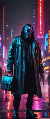 Cyberpunk futuristic cityscape, neon lights, towering skyscrapers, holographic advertisements, rainy night, misty atmosphere, distant spaceship landing, robotic passersby, virtual reality headset, lea