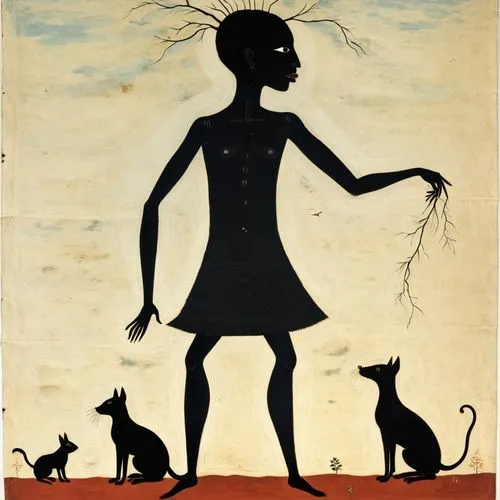 women silhouettes,rousseau,woman silhouette,female silhouette,silhouette of man,cat silhouettes,Art,Artistic Painting,Artistic Painting 47