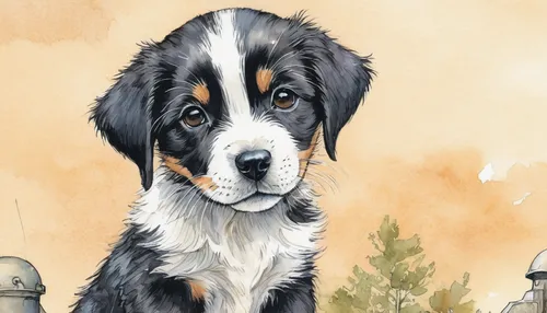 australian shepherd,english shepherd,watercolor dog,entlebucher mountain dog,dog illustration,miniature australian shepherd,english setter,bernese mountain dog,welsh cardigan corgi,st bernard,pet portrait,st. bernard,dog drawing,appenzeller sennenhund,collie,landseer,bruno jura hound,australian collie,cardigan welsh corgi,scotch collie,Illustration,Realistic Fantasy,Realistic Fantasy 06