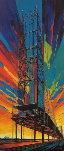 Up from the Brazos by Mr Gary Jack Thornton - Masterpiece Online,oil rig,oil platform,steel tower,steel scaffolding,fire tower,aerial lift bridge,scaffolding,watertower,transmission tower,electric tow