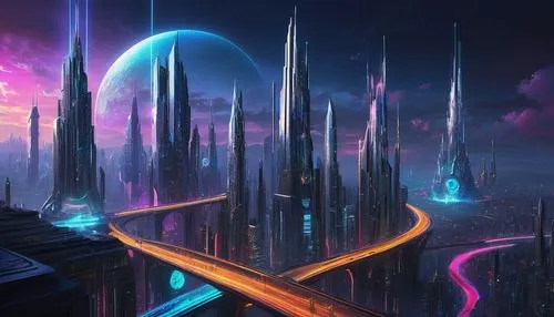 futuristic landscape,fantasy city,cityscape,metropolis,futuristic,fantasy landscape,vast,fantasy world,futuristic architecture,city skyline,city cities,cyberpunk,colorful city,scifi,alien world,sci-fi,sci - fi,3d fantasy,dystopian,world digital painting,Conceptual Art,Fantasy,Fantasy 13