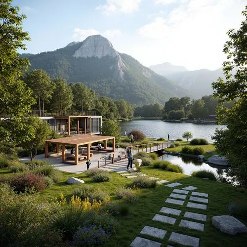 lefay,pleso,house in the mountains,summer cottage,summer house,the cabin in the mountains,chalet,house with lake,house by the water,talloires,house in mountains,amanresorts,stehekin,amoenus,render,salzkammergut,bohinen,svizzera,3d rendering,bohinj