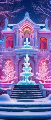 ice castle,winterplace,winter wonderland,winterland,christmas landscape,winter house,christmas house,winterlude,snow house,the holiday of lights,christmas town,christmas snowy background,fairy tale castle,christmasbackground,santa's village,winter village,polar lights,dreamhouse,jilin,christmas village,Conceptual Art,Sci-Fi,Sci-Fi 28