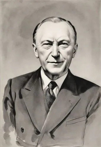 Konrad Adenauer was a German statesman who served as the first chancellor of the Federal Republic of Germany from 1949 to 1963.,adenauer,guderian,guderzo,marconi,adlai,polanyi,dumitriu,yakovenko,patru