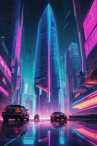 futuristic landscape,cybercity,cityscape,cyberpunk,futuristic,neon arrows,polara,cyberscene,colorful city,3d car wallpaper,synth,bladerunner,metropolis,cybertown,urban,cyberworld,80's design,city highway,futurist,fantasy city,Art,Classical Oil Painting,Classical Oil Painting 02