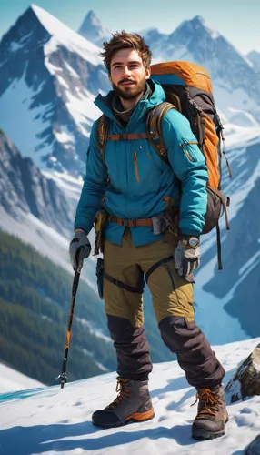 mountain guide,mountaineer,mountain boots,mountain fink,adventurer,king ortler,hiker,mountain rescue,eggishorn,arête,eskimo,backpacking,the spirit of the mountains,mountain vesper,hiking equipment,trekking pole,free wilderness,fjäll,high-altitude mountain tour,alpine crossing,Illustration,Paper based,Paper Based 13