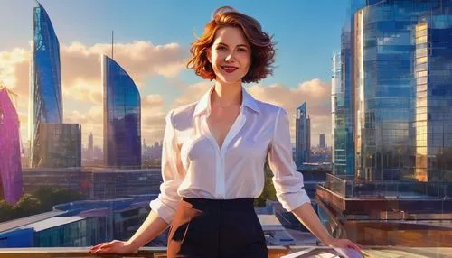 businesswoman,bussiness woman,business woman,city ​​portrait,blur office background,woman holding a smartphone,sci fiction illustration,business angel,business girl,megapolis,world digital painting,pitchwoman,women in technology,business women,giantess,forewoman,skyscrapers,ceo,secretarial,stock exchange broker,Conceptual Art,Oil color,Oil Color 23