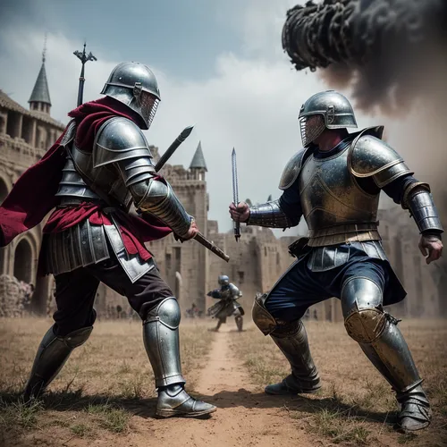 in the heart of a medieval battlefield, two armies face off in a fierce battle. They wear armor as warriors, the most distinguished warriors and the most valuable heroes, battle for freedom. The battl