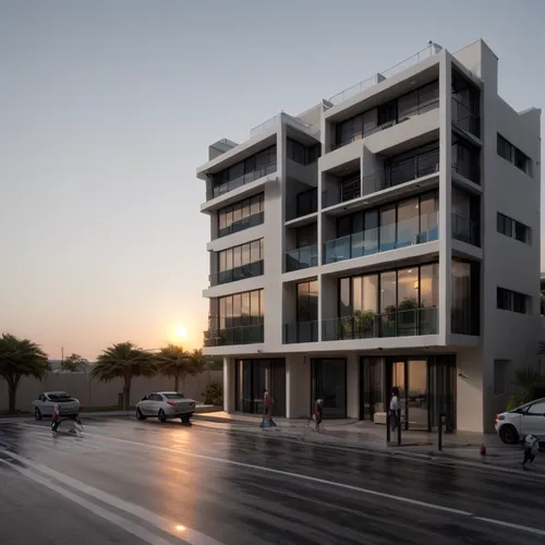 SUNSET,new housing development,larnaca,appartment building,3d rendering,apartment building,apartments,modern building,st kilda,modern architecture,residential building,modern house,condo,croydon facel