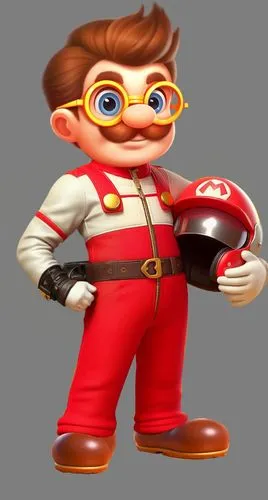 手里抱着摩托头盔,plumber,marios,3d render,robotnik,3d model,mario,eggman,3d man,smo,rose png,spelunker,3d rendered,utilityman,oysterman,game character,alph,trainman,grimaldo,emporio,ario