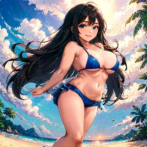 atago,mai,beach background,uzuki,shimei,yanmei,Anime,Anime,Realistic