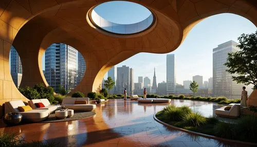 futuristic architecture,dubay,dubia,futuristic landscape,united arab emirates,emaar,jumeirah,roof domes,roof landscape,damac,roof terrace,mubadala,quatar,habtoor,roof garden,dubai,rotana,arcology,penthouses,masdar