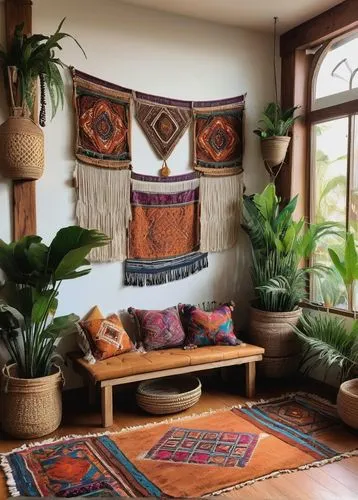 kilim,boho art style,boho,boho art,interior decor,bohemian art,cabana,ethnic design,bohemian,persian norooz,kilims,pachamama,home interior,rugs,decor,moroccan pattern,huichol,interior decoration,living room,tapestries,Illustration,Japanese style,Japanese Style 13