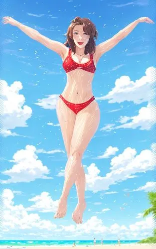 summer background,beach background,one-piece swimsuit,akko,watermelon background,summer swimsuit,candy island girl,fat,tankini,summer floatation,aloha,dive dee,flying girl,summer,gigantic,beach sports,summer sky,summer season,swimming,png transparent,Common,Common,Japanese Manga