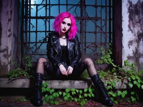 grunge,pink hair,gothic fashion,dark pink,goth woman,poison,dark pink in colour,gothic portrait,punk,gothic woman,dark gothic mood,goth weekend,violet,gothic style,goth,gothic dress,pink chair,gothic,deep pink,pink leather,Art,Classical Oil Painting,Classical Oil Painting 29