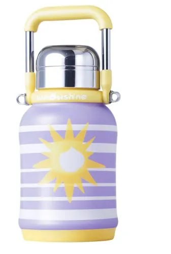 青春  时尚  阳光  英文印字   杯子,a purple and yellow bottle with a yellow handle,gas cylinder,gas bottle,flask,water jug,gas bottles,chemical container