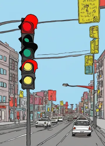 traffic signals,stop light,traffic lights,traffic signal,pedestrian lights,stoplight,hanging traffic light,traffic light,heart traffic light,traffic light phases,traffic light with heart,traffic lamp,intersection,traffic signal control board,red light,signal light,pedestrian crossing,city highway,pay attention to the right of way,one-way street,Illustration,Children,Children 06