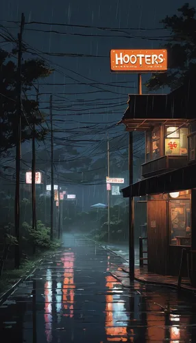 motel,weather-beaten,retro diner,rain bar,rainy,atmosphere,diner,holiday motel,raindops,heavy rain,evening atmosphere,nightlife,night scene,dollar rain,nostalgic,thunderstorm mood,outskirts,croft,liquor store,rains,Illustration,Japanese style,Japanese Style 10