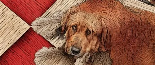 РИСУНОК, КОМИКС, ЦВЕТНОЙ, СОБАКА,a brown dog laying on top of a wooden floor,afghan hound,rough collie,briard,shetland sheepdog tricolour,bloodhound,sheltie,Game Scene Design,Game Scene Design,Western