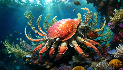 marine invertebrates,sea animals,giant pacific octopus,sea life underwater,marine life,pterois,sea animal,rock crab,marine diversity,sea-life,sealife,sea creatures,undersea,under sea,sea life,deep sea nautilus,king crab,ten-footed crab,large anemone,marine animal,Conceptual Art,Fantasy,Fantasy 05