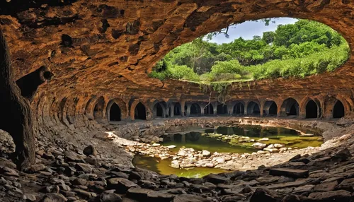 underground lake,cave on the water,roman bath,ancient theatre,cave church,cistern,grotto,catacombs,crescent spring,thermal spring,pigeon spring,roman coliseum,cenote,coliseum,three centered arch,italy colosseum,vaulted cellar,water spring,mountain spring,roman villa,Illustration,American Style,American Style 04