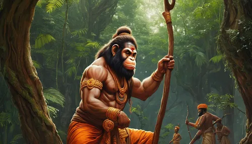 hanuman,ramayan,sadhus,lord shiva,ramayana,god shiva,tarzan,orang utan,indian monk,aborigine,shiva,indian art,devotees,sadhu,aborigines,kerala,janmastami,tribal chief,hindu,trekking pole,Conceptual Art,Daily,Daily 14