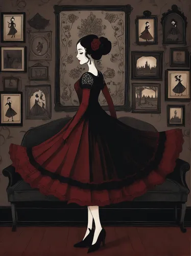 victorian lady,gothic dress,gothic fashion,victorian style,victorian fashion,queen of hearts,overskirt,crinoline,ball gown,gothic woman,vampire lady,the victorian era,doll's house,flamenco,gothic portrait,lady in red,victorian,dressmaker,evening dress,hoopskirt,Illustration,Abstract Fantasy,Abstract Fantasy 05