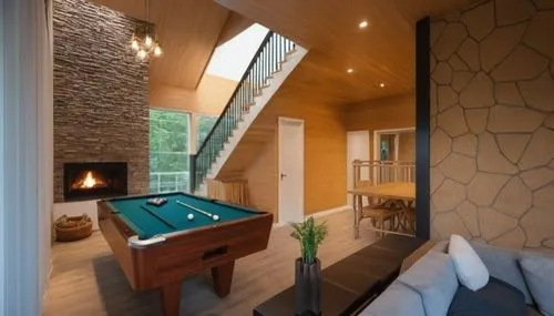 Wooden stairs,poolroom,pool house,fire place,dug-out pool,interior modern design,luxury home interior,luxury bathroom,home interior,contemporary decor,great room,fireplace,modern room,chalet,modern li