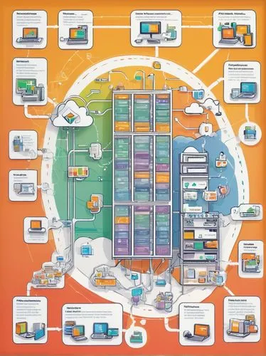 3-tier architecture, AWS cloud, modern web application, detailed diagrams, colorful icons, clean layout, simple shapes, subtle gradients, network cables, servers, routers, firewalls, databases, APIs, 