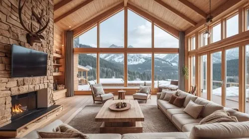 alpine style,the cabin in the mountains,chalet,fire place,coziness,house in the mountains,snow house,house in mountains,warm and cozy,winter house,log home,log cabin,luxury home interior,coziest,fireplaces,cozier,snowed in,log fire,beautiful home,mountain hut,Photography,General,Realistic