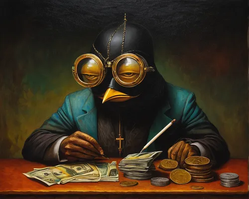 watchmaker,clockmaker,financial advisor,gambler,banker,art dealer,an investor,bank teller,fortune teller,robber,financial concept,financial world,time and money,stock broker,dealer,gold business,businessman,the ethereum,fish-surgeon,freemasonry,Illustration,Realistic Fantasy,Realistic Fantasy 34