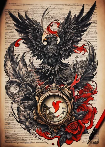 clockmaker,fawkes,black crow,cuckoo clock,compass,black raven,blackbird,timepiece,compass rose,pocket watch,red bird,time spiral,nightingale,valentine clock,watchmaker,wind rose,the eleventh hour,ornate pocket watch,pentacle,clockwork,Art,Classical Oil Painting,Classical Oil Painting 36