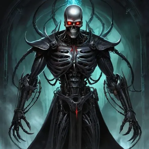 Терминатор против Бендера из футурамы,a skeleton in a costume with red glowing eyes,nekron,deadman,spawn,endoskeleton,deathstrike,maximilien,Conceptual Art,Fantasy,Fantasy 34