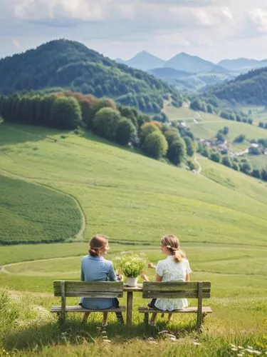 In an idyllic village in the Allgäu, the two former schoolmates Sabine and Birgit finally found time for each other again. A whole month in summer belonged just to them, a time of rediscovery and unex