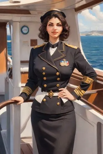 yachtswoman,stewardess,azamara,cocaptain,haifa,anchorwoman,Digital Art,Impressionism