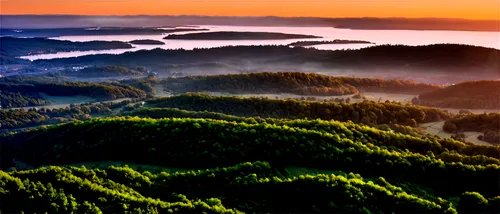 9 aspect ratio, high dynamic range, aerial perspective, morning atmosphere, warm color tone, gentle gradient.,ore mountains,mountain ranges from rio grande do sul,bavarian forest,northern black forest