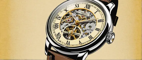 Create an advertisement for a vintage mechanical watch, highlighting its timeless charm and impeccable craftsmanship.,mechanical watch,wristwatch,timepiece,wrist watch,watchmaker,chronometer,men's wat