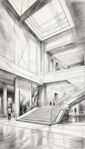 arcology,renderings,unbuilt,atriums,sketchup,piranesi,futuristic art museum,cochere,hall of nations,revit,hotel lobby,groundfloor,difc,empty hall,empty interior,penciling,3d rendering,environments,sketching,elphi,Illustration,Black and White,Black and White 30