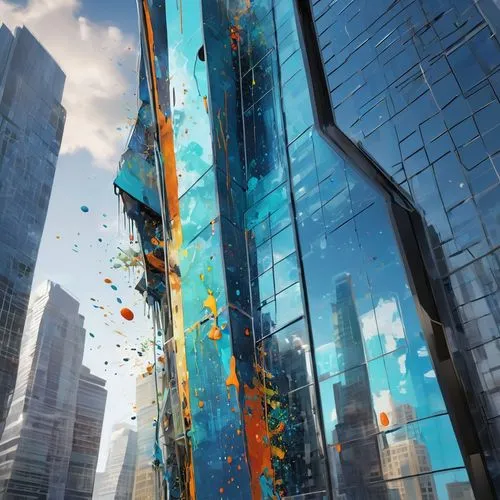 glass building,skyscraping,cybercity,shard of glass,futuristic architecture,futuristic landscape,glass facades,skyscraper,glass facade,glass wall,megapolis,skycraper,megacorporation,glass blocks,the skyscraper,arcology,skyscrapers,cityscape,sky space concept,sci fiction illustration,Conceptual Art,Graffiti Art,Graffiti Art 08