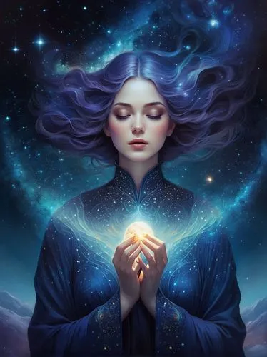 mediumship,mystical portrait of a girl,magick,astral traveler,ashtar,magickal,Illustration,Realistic Fantasy,Realistic Fantasy 15