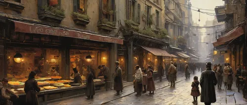 watercolor paris shops,souk,watercolor paris,narrow street,grand bazaar,paris shops,souq,italian painter,street scene,world digital painting,shopping street,the cobbled streets,merchant,paris cafe,medieval street,spice souk,riad,old linden alley,blind alley,watercolor shops,Art,Classical Oil Painting,Classical Oil Painting 32