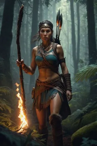 female warrior,inara,warrior woman,zarina,ashoka,nissa,yavana,kassandra,hinemoa,kahlan,neith,niobe,sithara,siberut,pocahontas,huntress,simara,amazona,bow and arrows,aloy,Conceptual Art,Fantasy,Fantasy 11