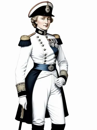 Fit my distinguished Prussian friend, Dame Colonel-General Ficky-Louise von Manteuffel, with a tight-fitting ladies' uniform.,a soldier wearing an uniform of military style,napoleon bonaparte,oberleut